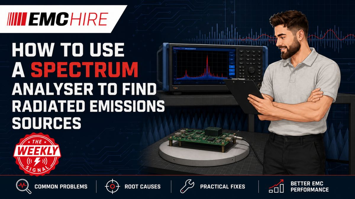 How to use a spectrum analyser to find radiated emissions sources