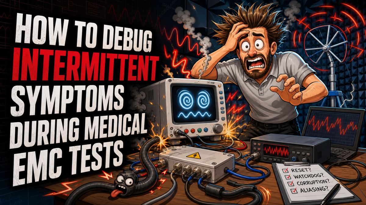 How to debug intermittent symptoms during medical EMC tests