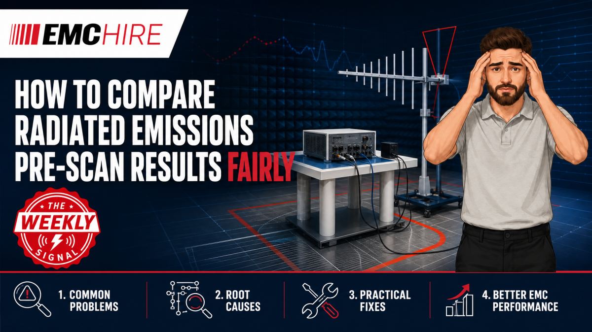 How to compare radiated emissions pre-scan results fairly