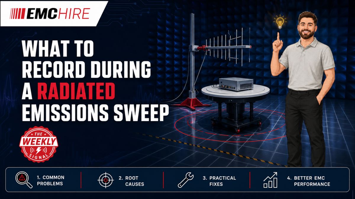 What to record during a radiated emissions sweep
