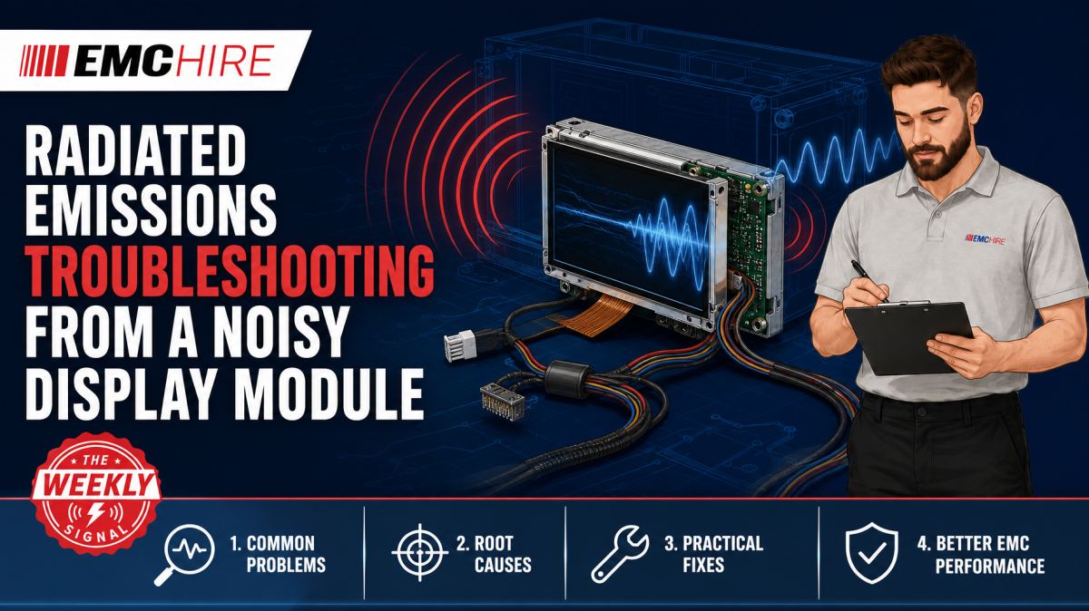 Radiated emissions troubleshooting from a noisy display module